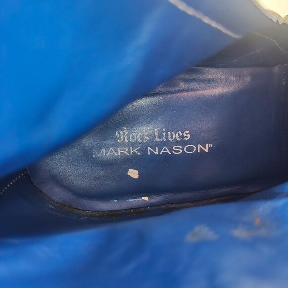 Mark Nason Italy Boots Dragon Mens 12 Distressed Brown Leather Rock Lives Zipper - Picture 13 of 14